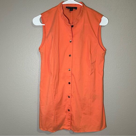 LAFAYETTE 148 sleeveless cotton blend button down top women’s size small 6 - Picture 1 of 8